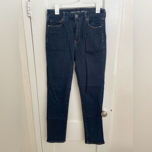 American Eagle Outfitters Curvy Hi-Rise Dark Blue Skinny Jeans